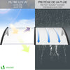 Auvent de porte marquise 200x80 cm transparent en Polycarbonate anti UV Noir - vounat.shop