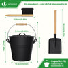 Seau à Cendres en Métal avec Couvercle Pelle et Balai à Main 5L Noir - vounat.shop