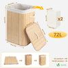 Panier a linge en bambou rectangulaire avec couvercle 72L - vounat.shop