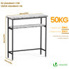Console table 2 niveaux style industriel en metal et MDF 80x24x80 cm Blanc - vounat.shop