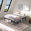 Cadre de lit metal avec fixation sommier et hauteur 36cm 140x190cm noir - vounat.shop