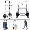Chariot de course pliable aluminium 2 roues avec sac isotherme bleu marine - vounat.shop