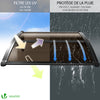 Auvent de porte marquise 100x80 cm transparent en Polycarbonate anti UV Marron - vounat.shop