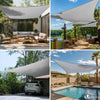 Voile d'ombrage Rectangulaire en Polyester Imperméable avec Kit de Montage 3x5m Gris Clair - vounat.shop
