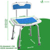 Chaise de douche avec dossier ergonomique a hauteur reglable en aluminum HDPE bleu - vounat.shop