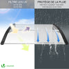 Auvent de porte marquise 100x80 cm transparent en Polycarbonate anti UV Noir - vounat.shop