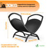 Range Buche Support a bois 40.5x32x33cm en Metal noir - vounat.shop