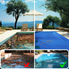 Bache piscine rectangulaire double couche en Polyethylene 160 gr/m2 avec filet ecoulement 4x8m Bleue - vounat.shop