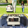 Sac transport pliable chien chat caisse cage portable 70x52x52cm beige - vounat.shop