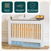 Cache radiateur en MDF avec lattes et etagere 111×19×82 cm Blanc - vounat.shop