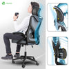 Fauteuil de Bureau Ergonomique pivotant avec appui tête et dossier toile respirant Gris - vounat.shop