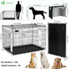 Cage pour chien pliable avec 2 portes verrouillable plateau amovible et housse de protection 122x75x81cm - vounat.shop