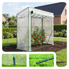 Serre de jardin Serre tomates avec porte et fenetres moustiquaire bache PE renforcee 135g/m2 200x77x170cm Blanc - vounat.shop