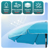Parasol de jardin 2m avec ancrage sol et sac de transport Turquoise - vounat.shop