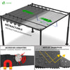 Pergola retractable 3x3m en metal et toile Polyester haute densite 180g/m2 gris - vounat.shop