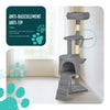 Arbre a chat 112cm multi niveaux Griffoir et niche Gris - vounat.shop