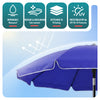 Parasol de jardin 2m avec ancrage sol et sac de transport Bleu - vounat.shop