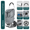 Chariot de course pliable aluminium 2 roues gris - vounat.shop