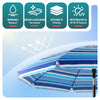 Parasol de jardin 2m avec ancrage sol et sac de transport Bleu mixte - vounat.shop