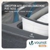 Panier a linge 2 compartiments et sacs amovibles auto ajustant avec couvercle 150L Anthracite - vounat.shop