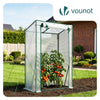 Serre de jardin Serre tomates avec grande porte enroulable bache PE renforcee 135g/m2 100x50x150cm Blanc - vounat.shop