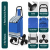 Chariot de courses pliable monte escalier bleu - vounat.shop