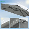 Parasol deporte inclinable Premium carre avec housse protection 3x3m Roma Gris - vounat.shop