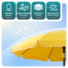 Parasol de jardin 2m avec ancrage sol et sac de transport Jaune - vounat.shop