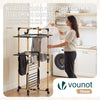 Sechoir a linge vertical tour etendoir pliable 3 niveaux 99x69x135.5 cm style bois noir