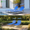 Transat pare soleil Textilene et range magazine Lot de 2 pcs Bleu - vounat.shop