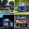 Tonnelle de jardin renforcée 3x3m pliable avec 4 parois et sac de transport a roulette bleue - vounat.shop