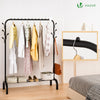 Portant a Vetements avec etagere Chaussures 8 Crochets Lateraux 110x41x150cm metal Noir - vounat.shop
