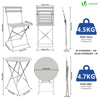Ensemble bistro extérieur 1 table 2 chaises acier blanc - vounat.shop