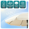 Parasol de jardin 2m avec ancrage sol et sac de transport Beige - vounat.shop
