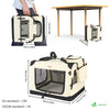 Sac transport pliable chien chat caisse cage portable 50x35x36cm beige - vounat.shop