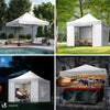 Tonnelle de jardin renforcée 3x3m pliable avec 4 parois et sac de transport a roulette blanche - vounat.shop