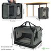 Sac transport pliable chien chat caisse cage portable 70x52x52cm gris - vounat.shop