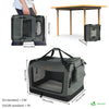 Sac transport pliable chien chat caisse cage portable 50x35x36cm gris - vounat.shop