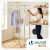 Sechoir a linge vertical tour etendoir pliable 4 niveaux 99x69x175.5 cm style bois blanc - vounat.shop