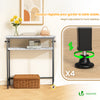 Console table 2 niveaux style industriel en metal et MDF 80x24x80 cm Blanc - vounat.shop