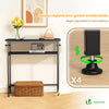 Console table 2 niveaux style industriel en metal et MDF 80x24x80 cm Noir - vounat.shop