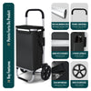 Chariot de course pliable aluminium 2 roues avec sac isotherme noir - vounat.shop