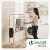 Sechoir a linge vertical tour etendoir pliable 3 niveaux 99x69x135.5 cm style bois blanc
