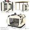 Sac transport pliable chien chat caisse cage portable 70x52x52cm beige - vounat.shop