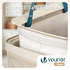 Panier a linge 2 compartiments et sacs amovibles auto ajustant avec couvercle 150L Beige - vounat.shop