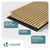 Lot de 4 panneaux acoustiques muraux Tasseaux en bois MDF avec feutre noir 120x60x2.1cm chene clair - vounat.shop