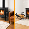 Range Buche Support a bois 40.5x32x33cm en Metal noir - vounat.shop
