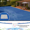 Bache piscine rectangulaire double couche en Polyethylene 160 gr/m2 avec filet ecoulement 8x14m Bleue - vounat.shop