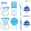 Ensemble bistro extérieur 1 table 2 chaises acier bleu - vounat.shop