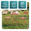 Set de Bistro en metal 1 table 2 chaises Rouge brique - vounat.shop